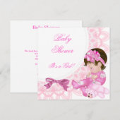 Cute Baby shower Girl Baby Pink White Kaart (Voorkant / Achterkant)