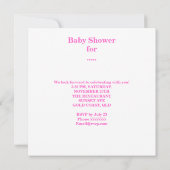 Cute Baby shower Girl Baby Pink White Kaart (Achterkant)