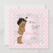 Cute Baby shower Girl Pink Grey Ethnic Kaart (Voorkant)