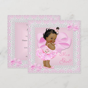 Cute Baby shower Girl Roze Tutu Etnic Kaart