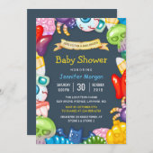 Cute Baby shower Halloween Monsters Thema Kaart (Voorkant / Achterkant)