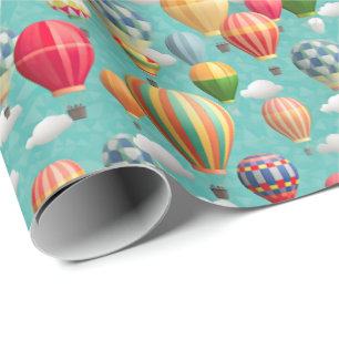 Cute baby shower heet luchtballon tegel patroon cadeaupapier