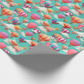 Cute baby shower hot air balloon tiled  cadeaupapier (Hoek)