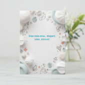 Cute Baby Shower Invitation Card Template Editable Kaart (Staand voorkant)