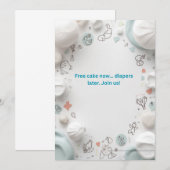 Cute Baby Shower Invitation Card Template Editable Kaart (Voorkant / Achterkant)