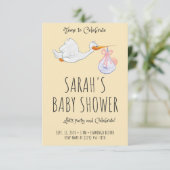Cute Baby shower Invitation Cards Kaart (Staand voorkant)
