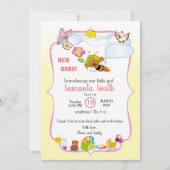 Cute Baby Shower Invitation for girl Kaart (Voorkant)
