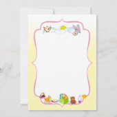 Cute Baby Shower Invitation for girl Kaart (Achterkant)