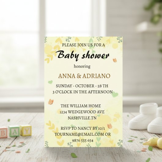 Cute Baby Shower Invitation – Gender Neutral” Feestdagenkaart