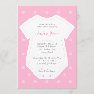 Cute Baby shower Invitation in Pink for a Girl Kaart