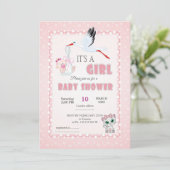 Cute Baby Shower Invitation - it is a girl! Kaart (Staand voorkant)