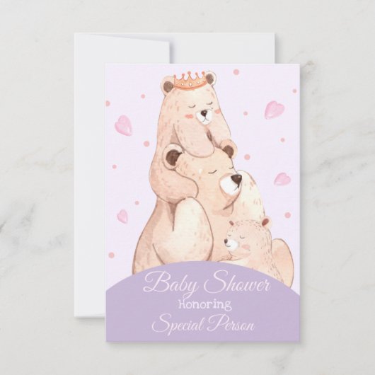 Cute Baby shower Invitation Kaart (Voorkant)