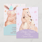 Cute Baby shower Invitation Kaart (Voorkant / Achterkant)