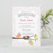 Cute Baby shower Invitation Pastel Pink Kaart (Staand voorkant)
