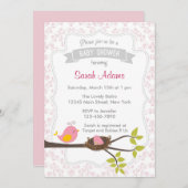 Cute Baby shower Invitation Pastel Pink Kaart (Voorkant / Achterkant)