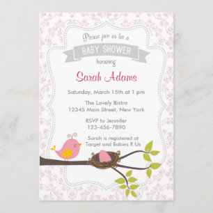 Cute Baby shower Invitation Pastel Pink Kaart
