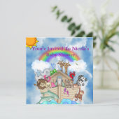 CUTE Baby shower Invitation Rainbow & Clouds Kaart (Staand voorkant)