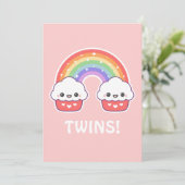 Cute Baby Shower Invitations for Twins Kaart (Staand voorkant)