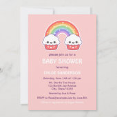 Cute Baby Shower Invitations for Twins Kaart (Achterkant)
