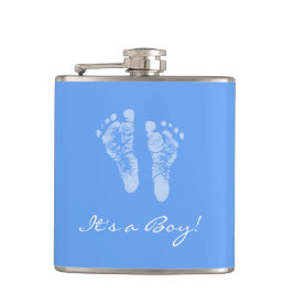 Cute Baby shower is een peuterblauw Baby voetafdru Heupfles