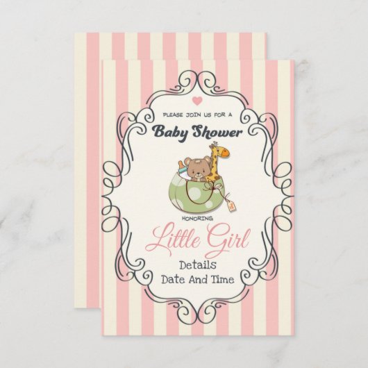 Cute Baby shower Kaart (Voorkant / Achterkant)