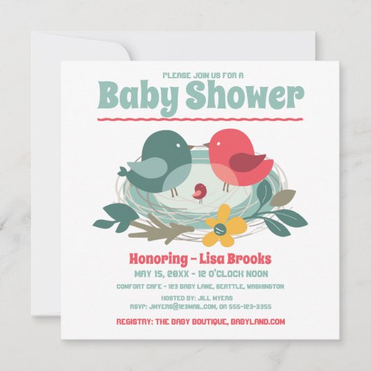 Cute Baby shower Kaart (Voorkant)