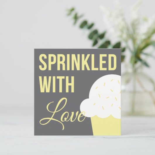 Cute Baby shower | Met liefde besproeid Kaart (Staand voorkant)