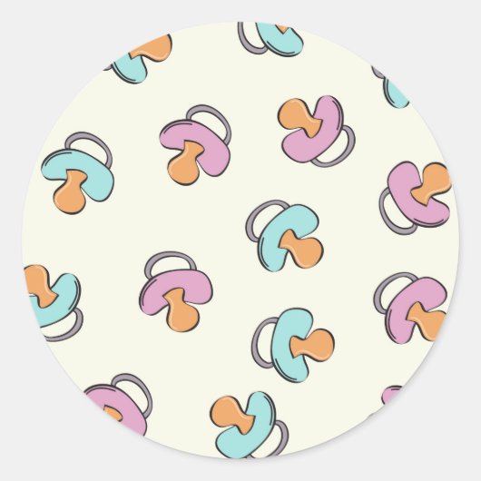 Cute Baby shower Pacifier Geslacht Ronde Sticker (Voorkant)