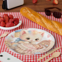 Cute Baby Shower Papieren Borden | Tumble Watercol