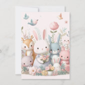 Cute Baby Shower Pastel Whimsy Dieren  Bedankkaart (Achterkant)