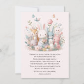 Cute Baby Shower Pastel Whimsy Dieren  Bedankkaart (Voorkant)