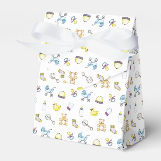 Cute baby shower patroon bedankdoosjes (Voorkant Zijde)