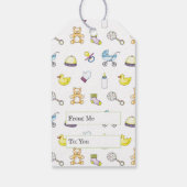 Cute baby shower patroon cadeaulabel (Achterkant)