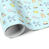 Cute baby shower patroon cadeaupapier (Rol Hoek)