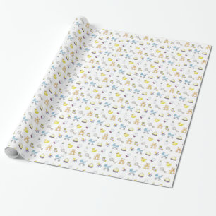 Cute baby shower patroon cadeaupapier