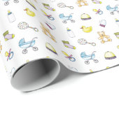 Cute baby shower patroon cadeaupapier (Rol Hoek)