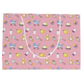 Cute baby shower patroon groot cadeauzakje (Achterkant)