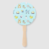 Cute baby shower patroon handwaaier (Achterkant)