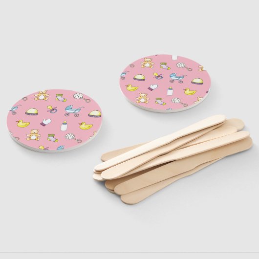 Cute baby shower patroon handwaaier (Niet-gemonteerd)