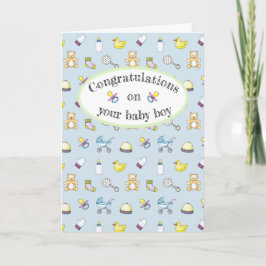 Cute baby shower patroon kaart