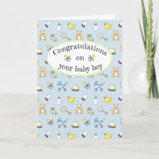 Cute baby shower patroon kaart