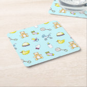 Cute baby shower patroon kartonnen onderzetters (Schuin)
