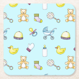 Cute baby shower patroon kartonnen onderzetters