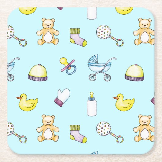Cute baby shower patroon kartonnen onderzetters (Voorkant)