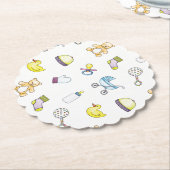 Cute baby shower patroon kartonnen onderzetters (Gekanteld)