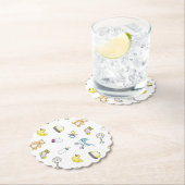 Cute baby shower patroon kartonnen onderzetters (Insitu)
