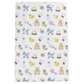 Cute baby shower patroon medium cadeauzakje (Voorkant)
