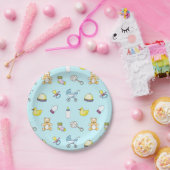 Cute baby shower patroon papieren bordje (Feest)