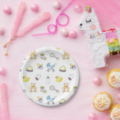 Cute baby shower patroon papieren bordje (Feest)