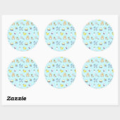 Cute baby shower patroon ronde sticker (Vel)